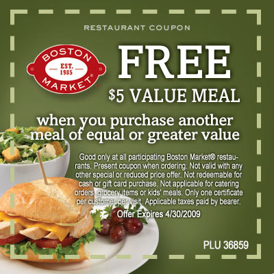 catering coupon boston market
