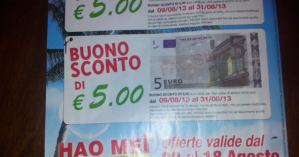 coupon da stampare agosto 2013